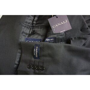 Canali Solid Blue 100% Wool 2 Pc Suit Jacket Pants Sz 46R 56EU BRAND NEW